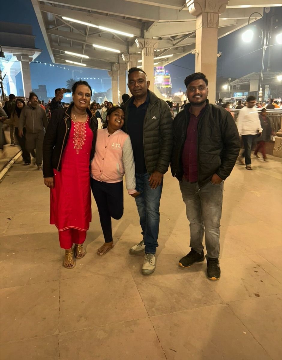 Family at Ram Mandir, Ayodhya